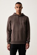 Under Armour bluza z kapturem męska z bawełną Essential Fleece brązowa 1373880.201