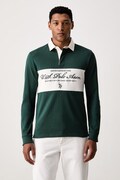 U.S. Polo Assn. pulover moški bombažen PREMIUM EMBROIDERY GRAPHIC RUGBY zelen MUP4075