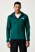 The North Face μπλούζα με κουκούλα και φερμουάρ  ανδρική φλις POWERSTRETCH METEORA πράσινη NF0A8J47N4J1