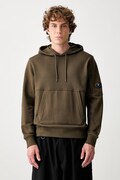 C.P. Company bluza z kapturem męska bawełniana zielona 21CMSS714A005086W