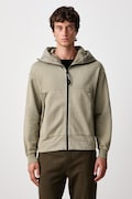 C.P. Company bluza rozpinana męska bawełniana zielona 21CMSS032A005835M