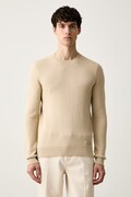 Trussardi sweter męski z bawełną beżowy M0138000111N