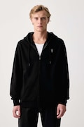 Trussardi bluza rozpinana z kapturem męska bawełniana czarna G8508000256N