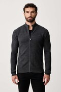 Trussardi sweter rozpinany męski wełniany szary M0238000025N