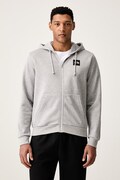 The North Face μπλούζα με κουκούλα και κουμπιά ανδρική με βαμβάκι Box Regular γκρί NF0A8JAZCQO1