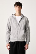 The North Face μπλούζα με κουκούλα και κουμπιά ανδρική με βαμβάκι Evolution γκρί NF0A8EU1CQO1