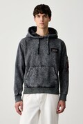Alpha Industries μπλούζα με κουκούλα ανδρική με βαμβάκι Backprint Vintage γκρί 178318V