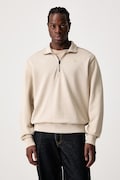 G-Star bluza męska bawełniana Unit washed half zip beżowa D30717-D969