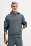 Calvin Klein Jeans mikina s kapucňou pánska s bavlnou tyrkysová LV04RG260G