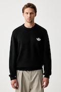 adidas Originals pulover pentru bărbați cu amestec de lână Trefoil Essentials negru KS4891