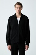 BOSS Green кофта, яка розстібається чоловіча з бавовною SW_Collar Full Zip чорна 50564104