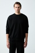 BOSS Green кофта чоловіча з бавовною SW_Crewneck чорна 50564103