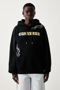 Converse bluza z kapturem z bawełną x Minions & Monsters czarna CVM6H227