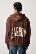 Barrow bluza rozpinana z kapturem bawełniana brązowa F6BWUAZH031