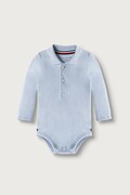 Tommy Hilfiger body niemowlęce bawełniane z elastanem niebieskie KN0KN02075