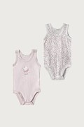 United Colors of Benetton body dziecięce bawełniane z elastanem 2-pack różowe 3WGGAB012