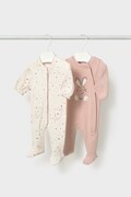 Mayoral Newborn śpiochy niemowlęce bawełniane 2-pack różowe 2751