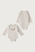 United Colors of Benetton body dziecięce bawełniane z elastanem 2-pack beżowe 3UMRAB014