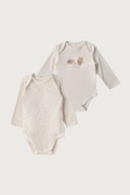 United Colors of Benetton κορμάκι παιδικό βαμβακερό με ελαστάν 2-pack μπεζ 3UMRAB014