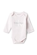 Calvin Klein Jeans body niemowlęce bawełniane z elastanem fioletowe LVCKFJN01N