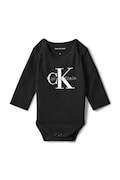 Calvin Klein Jeans body niemowlęce bawełniane z elastanem czarne LVCKFJN01N