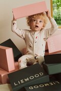 Liewood pajacyk dziecięcy bawełniany z elastanem Birk Grow Printed Pyjamas Jumpsuit beżowy LW20983