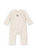 Konges Sløjd pajacyk dziecięcy bawełniany z elastanem BASIC NEWBORN ONESIE GOTS beżowy KS105898