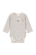Konges Sløjd body niemowlęce bawełniane z elastanem BASIC LS NEWBORN BODY GOTS białe KS105897