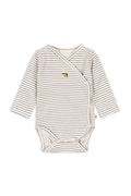 Konges Sløjd body niemowlęce bawełniane z elastanem BASIC LS NEWBORN BODY GOTS białe KS105897