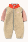 Tinycottons overal dojčenský flísový COLOR BLOCK SHERPA ONE-PIECE béžový AW26-253