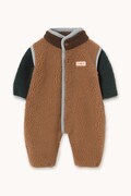 Tinycottons overal dojčenský flísový COLOR BLOCK SHERPA ONE-PIECE hnedý AW26-253