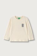 United Colors of Benetton longsleeve niemowlęcy z bawełną beżowy 3ATNG10OH