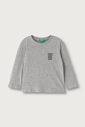 United Colors of Benetton longsleeve niemowlęcy z bawełną szary 3ATNG10OH