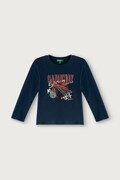 United Colors of Benetton longsleeve dziecięcy bawełniany granatowy 3I1XG10NL