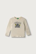 United Colors of Benetton longsleeve pentru copii din bumbac bej 3ATNG10NP