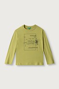 United Colors of Benetton longsleeve dziecięcy bawełniany zielony 3ATNC10UF
