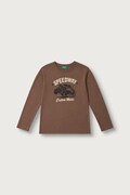 United Colors of Benetton longsleeve dziecięcy bawełniany brązowy 3ATNC10UF