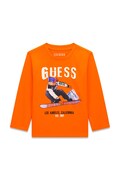 Guess longsleeve dziecięcy bawełniany pomarańczowy N6BI04 K5854