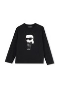 Karl Lagerfeld μακρυμάνικο παιδικό βαμβακερό μαύρο Z31369