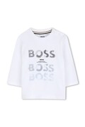 BOSS μακρυμάνικο παιδικό βαμβακερό λευκό J53497