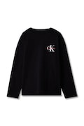 Calvin Klein Jeans longsleeve dziecięcy bawełniany czarny LVCKTJA17U