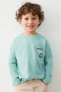 Mayoral longsleeve dziecięcy bawełniany turkusowy 4006
