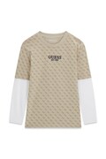 Guess longsleeve dziecięcy bawełniany beżowy L6YI18 K3748