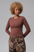 Jordan longsleeve damski z bawełną Brooklyn Essentials brązowy IM7353.265