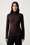 Emporio Armani Underwear longsleeve lounge damski z lyocellem brązowy EW002039 AF25579
