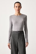 Scotch & Soda longsleeve damski z dodatkiem wełny szary U9B01753T