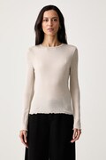 Scotch & Soda longsleeve damski z dodatkiem wełny beżowy U9B01753T
