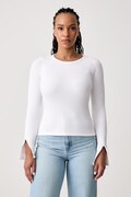 Guess Jeans majica z dolgimi rokavi ženska bela W6BP10 K5533