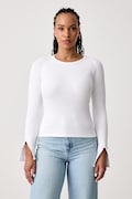 Guess Jeans majica z dolgimi rokavi ženska bela W6BP10 K5533