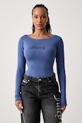 Juicy Couture majica dugih rukava ženska s modalom MIA BOAT NECK ljubičasta JCWCT226329